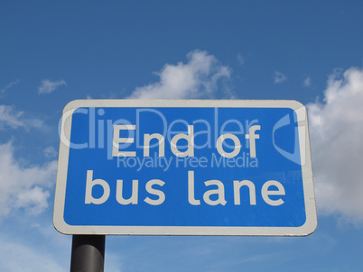 End of bus lane