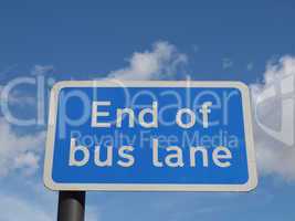 End of bus lane