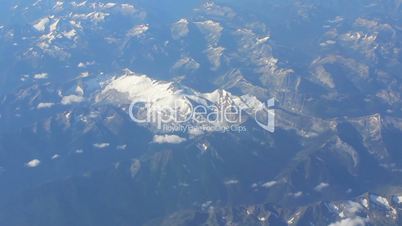 Aerial View Of Snow Capped Mountain In Rocky Mountains