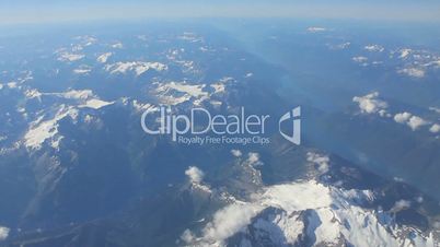 Aerial View Flying Over Canadian Rocky Mountains