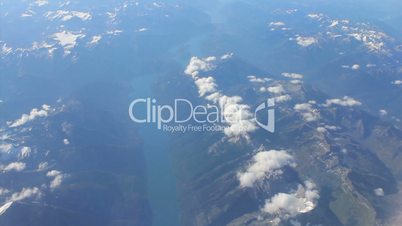 Aerial View Of A Skinny Lake In Canadian Rocky Mountains