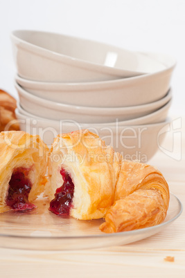 croissant French brioche filled with berries jam