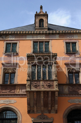 France, city hall of  Obernai in Alsace