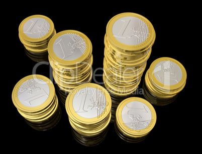 One euro coins