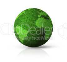 3D green grass globe