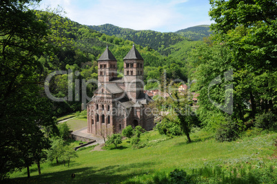 France, the roman abbey of Murbach in Alsace