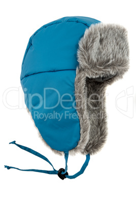 dark blue children's fur cap