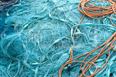 Blaues Fischernetz