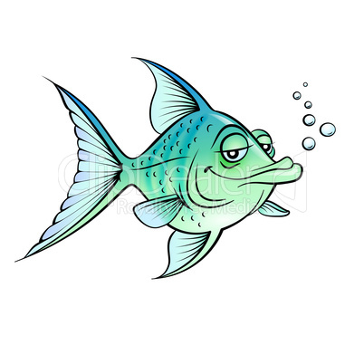 Green cartoon fish