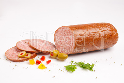 Chopped salami with vegetables