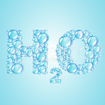 water drops H2O shaped -  vector background