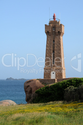 France, the lighthouse of Ploumanac h in Bretagne