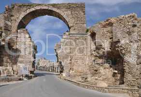 Antikes Tor in Side, Türkei