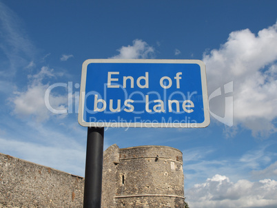 End of bus lane End of bus lane