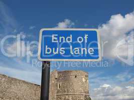 End of bus lane