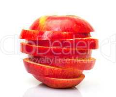 Red Sliced Apple, on white background