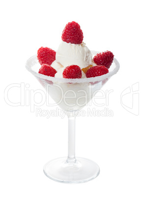 Ice Cream with Raspberries