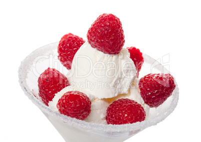 Ice Cream with Raspberries