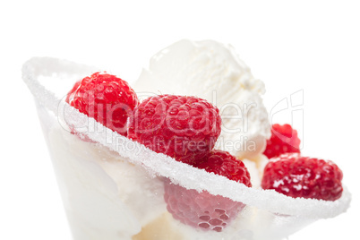 Ice Cream with Raspberries