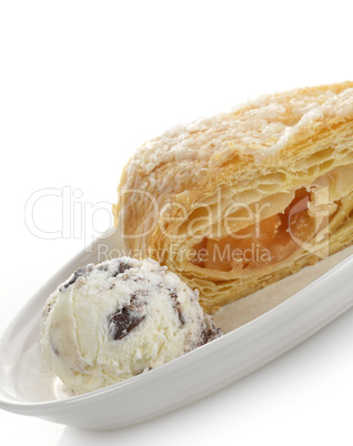 Ice Cream And Apple Strudel