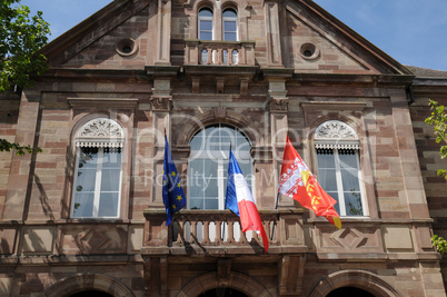 facade of the city hall of Kintzheim in Alsace