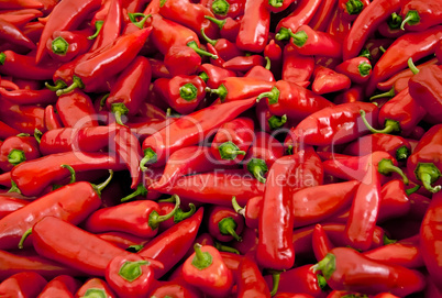 Heap Of Ripe Big Red Peppers