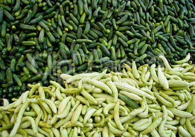 Fresh Organic Cucumber/ Gherkins At A Street Market In Istanbul,