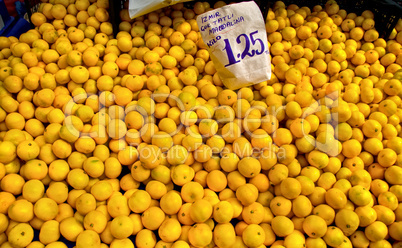 Fresh Organic Mandarin At A Street Market In Istanbul, Turkey.