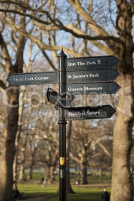 Signs in Green Park