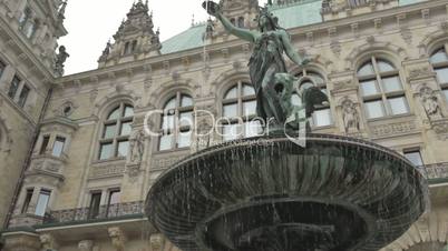 Fountain near the rathaus in Hamburg.