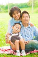Outdoor Asian family