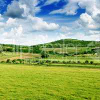 Mountainous terrain and the blue sky