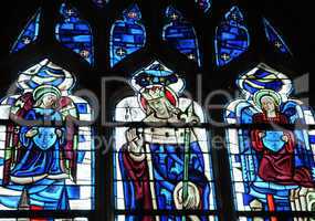 France, stained glass window in Poissy collegiate church