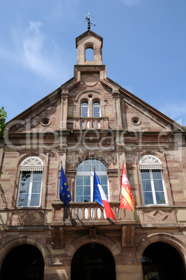 facade of the city hall of Kintzheim in Alsace