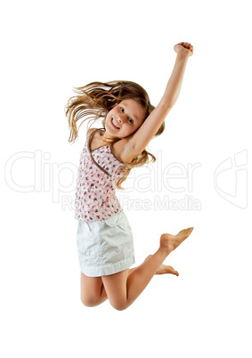 young girl jumping