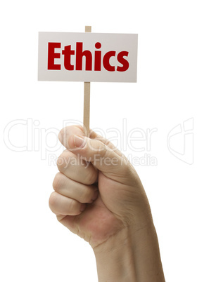 Ethics Sign In Fist On White