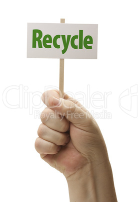 Recycle Sign In Fist On White