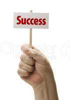 Success Sign In Fist On White