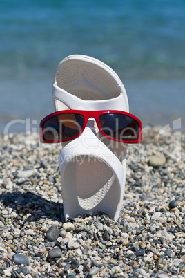 funny sandal on the beach