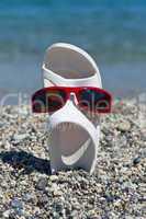 funny sandal on the beach