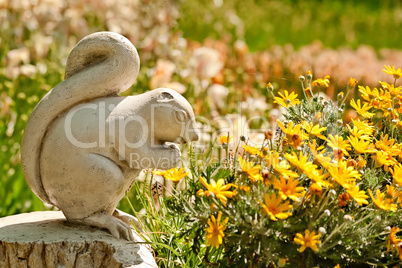 A Cute Stone Chipmunk Statue