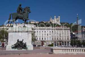 equestrian statue of louis xiv at place bellecour