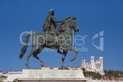 equestrian statue of louis xiv at place bellecour