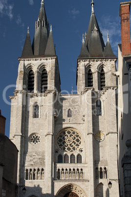 facade of saint nicolas, in blois