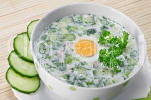 Summer cold soup with vegetables