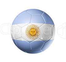 Soccer football ball with Argentina flag