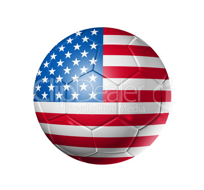 Soccer football ball with USA flag