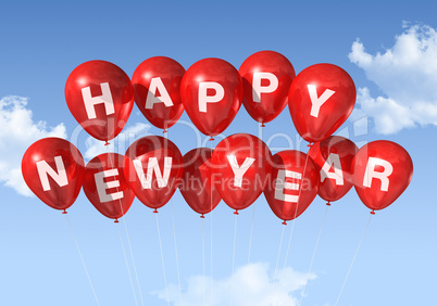 happy new year balloons