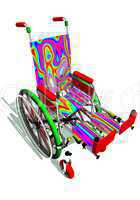 Funny colorful wheelchair