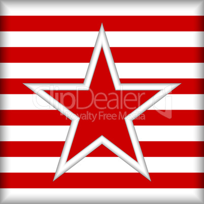 Stylized star on striped background